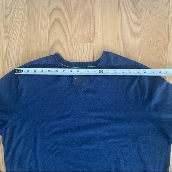 Peter Millar Navy Blue V Neck Sweater Cotton Golf Performance Holiday Work 2XL - Picture 5 of 10